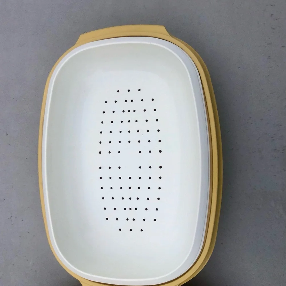 Vintage Tupperware Microwave Steamer Set 3 Piece Harvest Gold Yellow